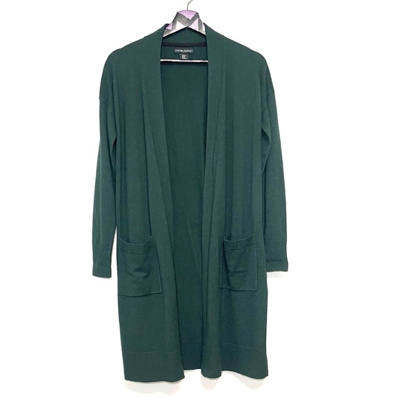 Cynthia Rowley Forest Green Long Line Cardigan Size XSmall - Picture 1 of 8
